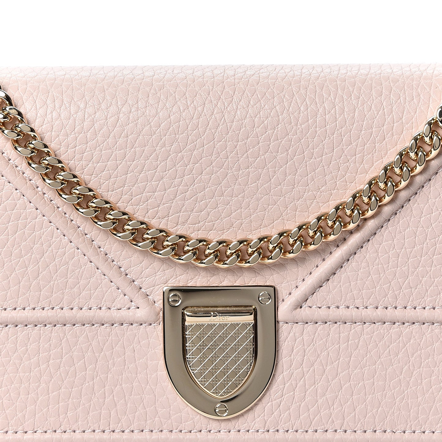Grained Calfskin Diorama Croisiere Chain Wallet Nude