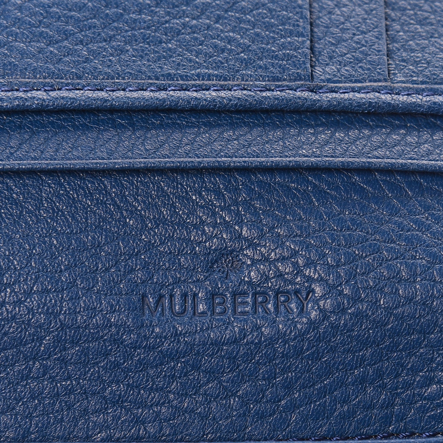 Glossy Goatskin Tree French Purse Wallet Blue