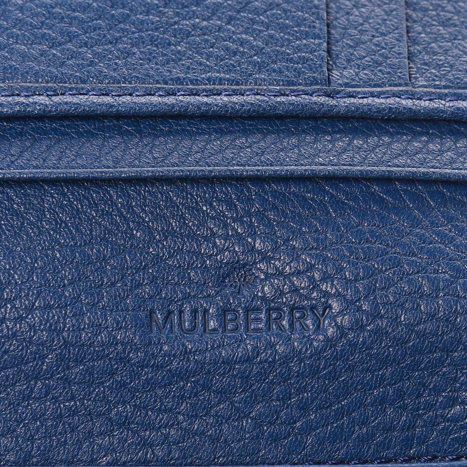 Mulberry Glossy Goatskin Tree French Purse Wallet Blue 6 of 6