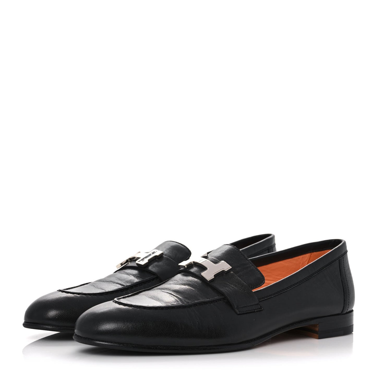 Goatskin Womens Paris Loafers 38.5 Black