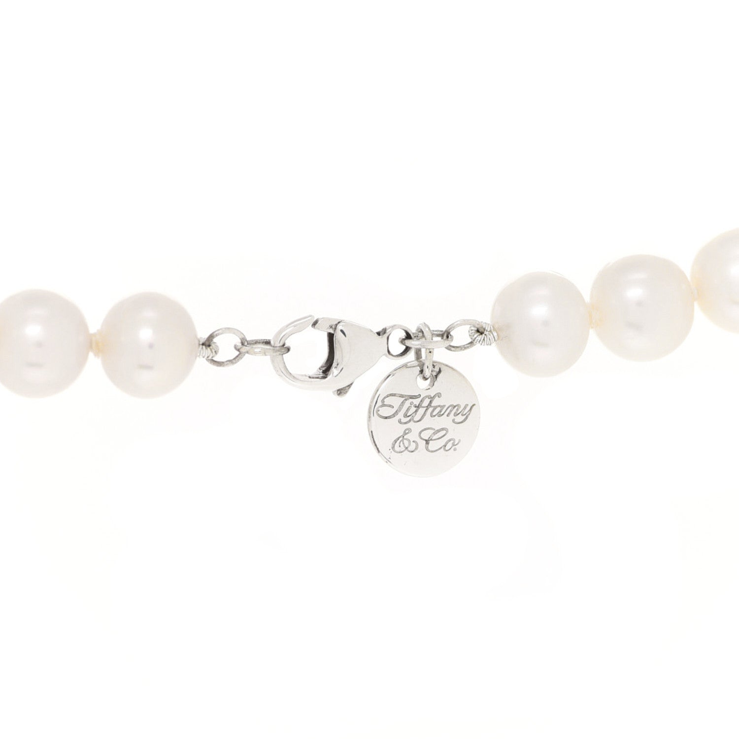Tiffany Sterling Silver Freshwater Cultured Pearl 9-10mm Ziegfeld Necklace 4 of 4