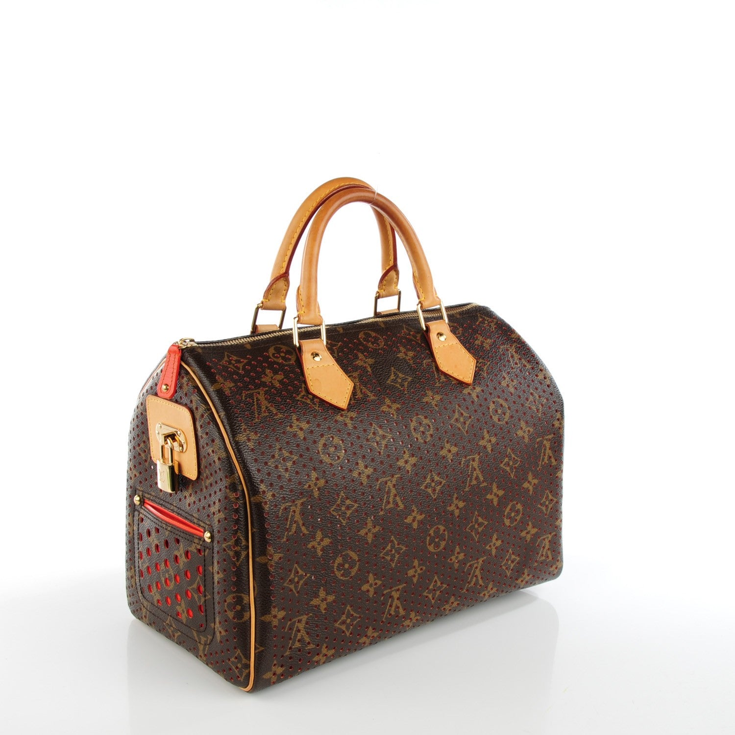 Louis Vuitton Monogram Perforated Speedy 30 Orange 3 of 9