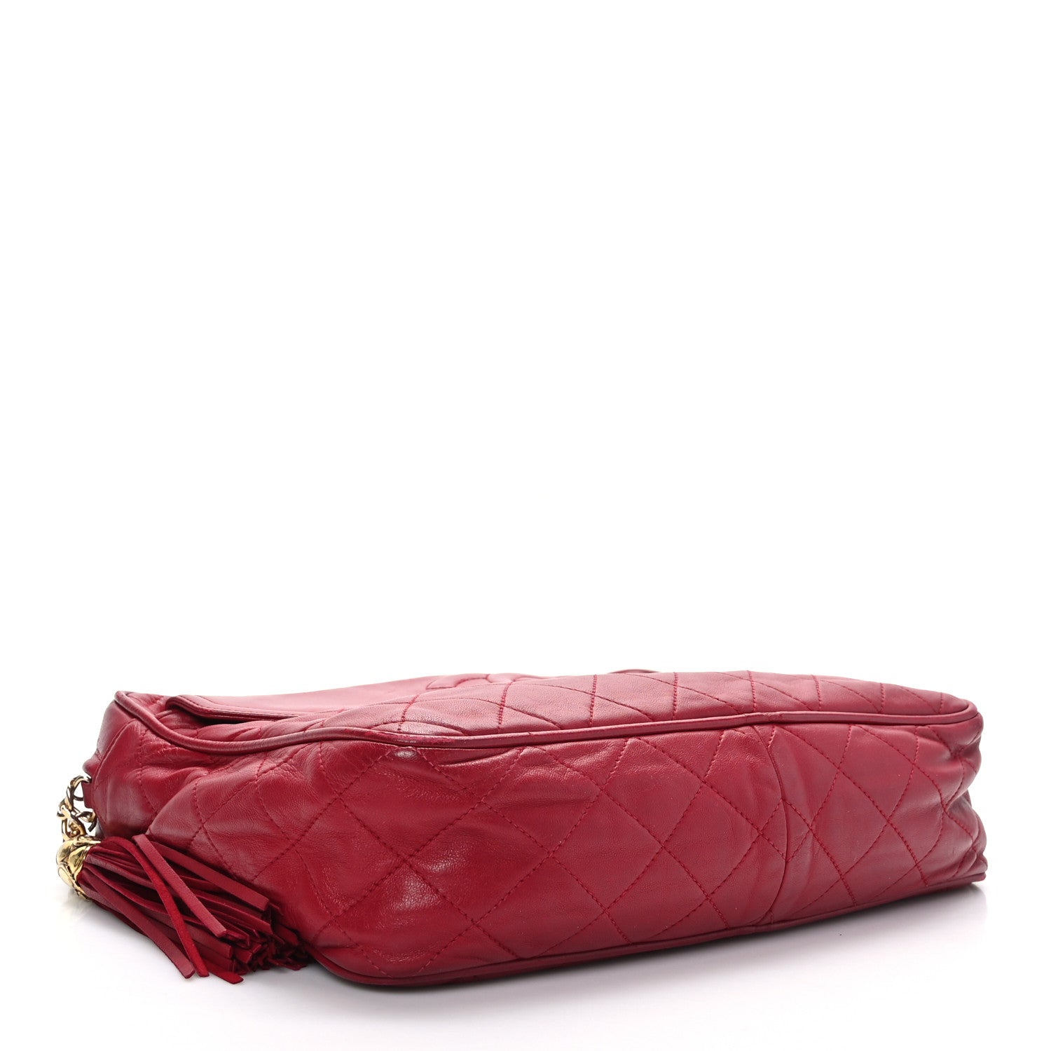 Chanel Lambskin Quilted CC Tassel Flap Camera Case Red 3 of 11