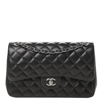 Chanel Lambskin Quilted Jumbo Double Flap Black 1 of 16