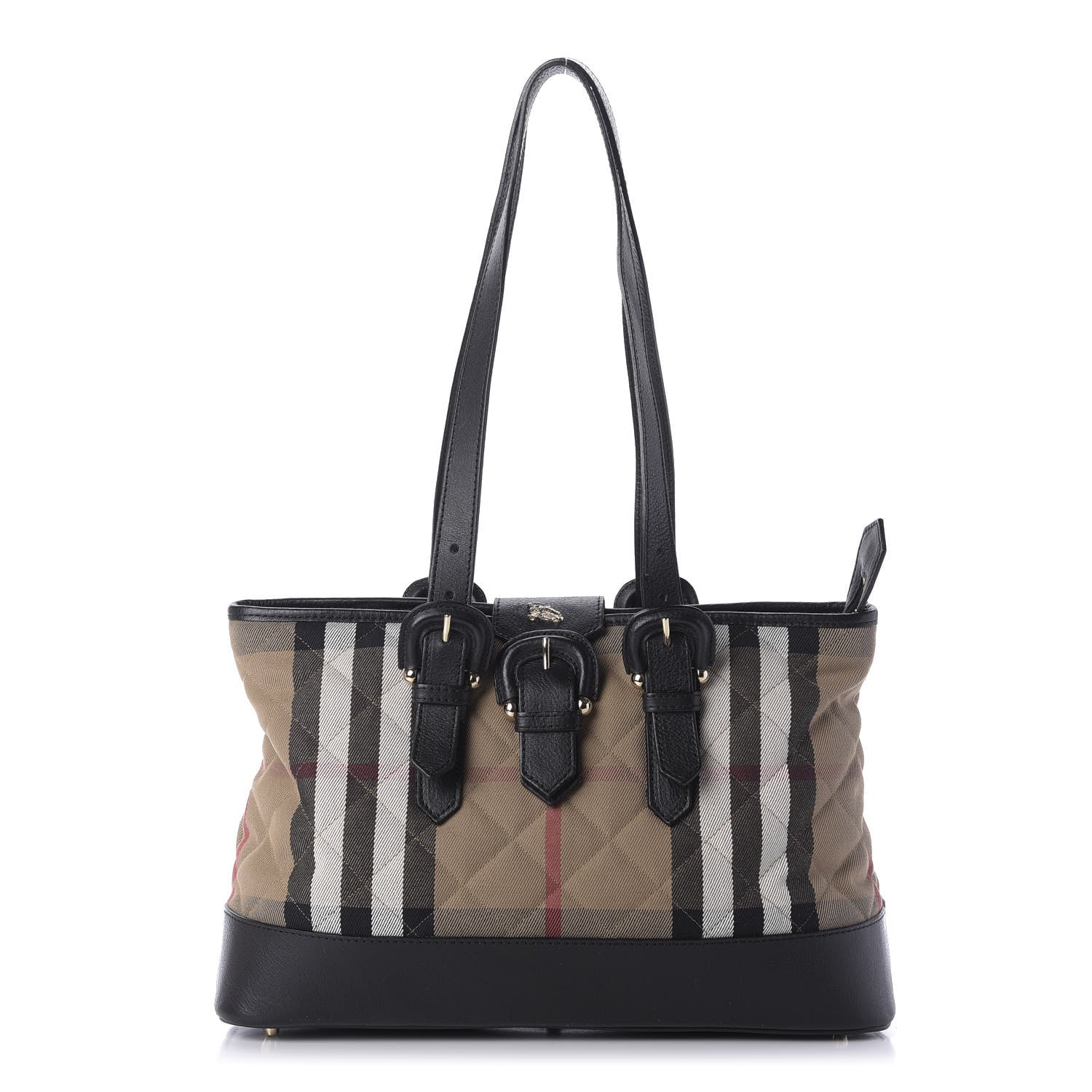 Burberry Canvas Quilted Nova Check Tote Black 1 of 13