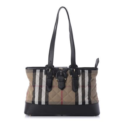 Burberry Canvas Quilted Nova Check Tote Black 1 of 13