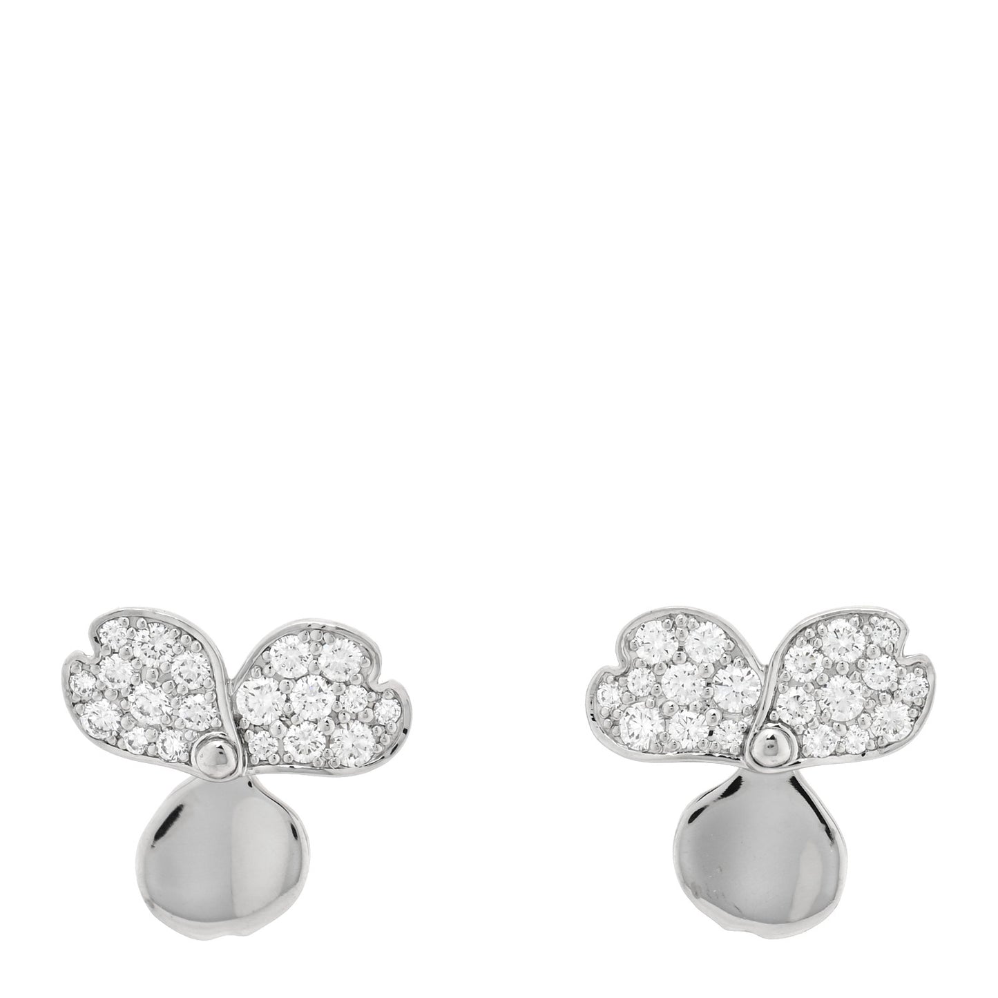Platinum Diamond Paper Flowers Earrings