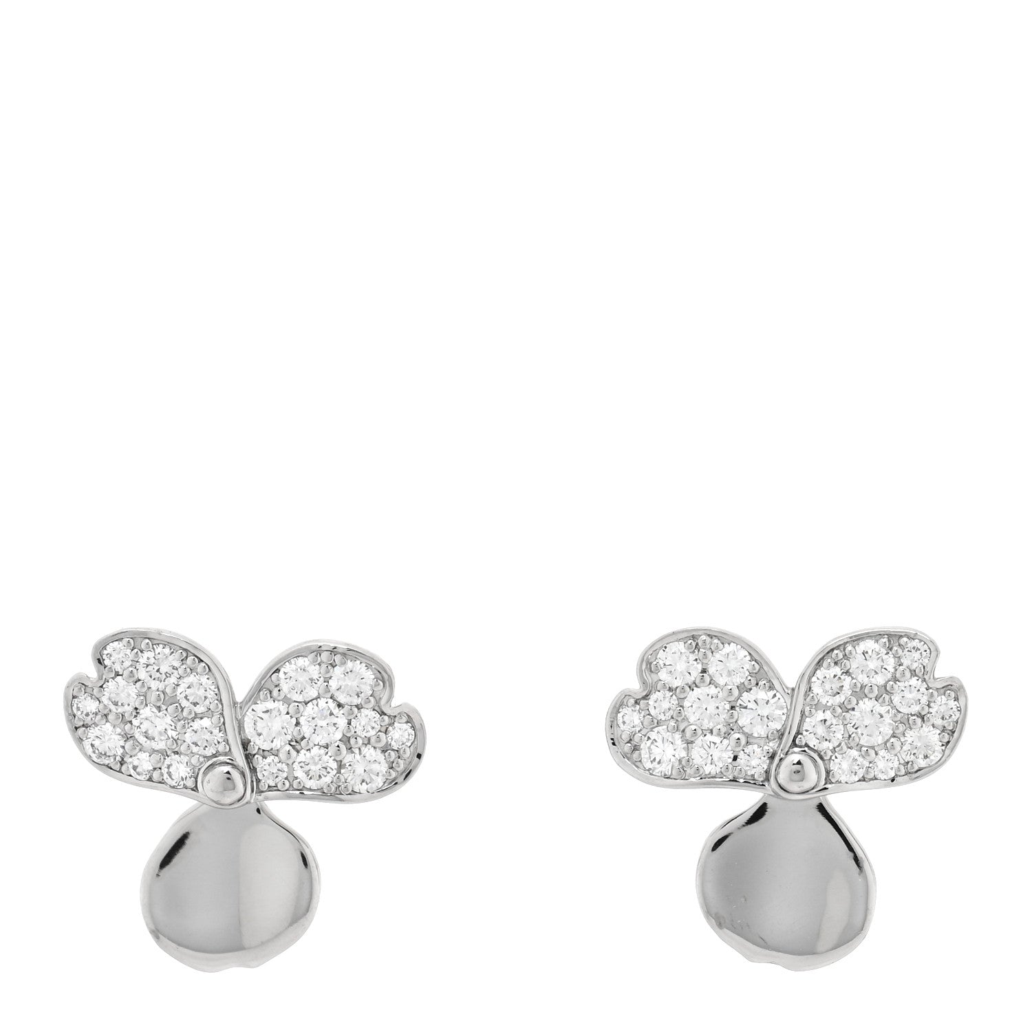 Tiffany Platinum Diamond Paper Flowers Earrings 1 of 5