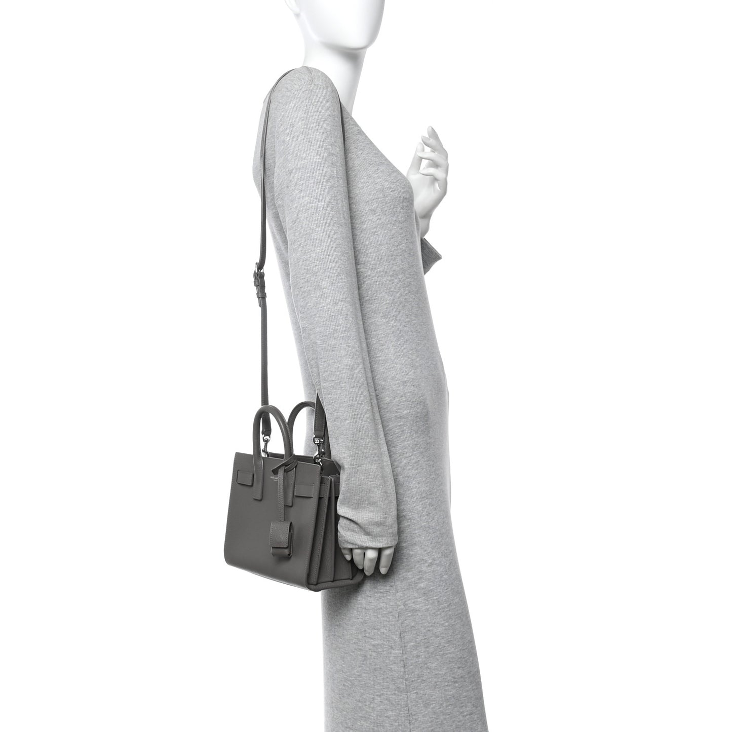Grained Calfskin Nano Sac De Jour Fog