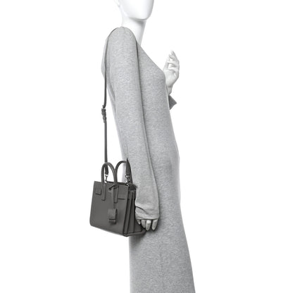 Saint Laurent Grained Calfskin Nano Sac De Jour Fog 2 of 10