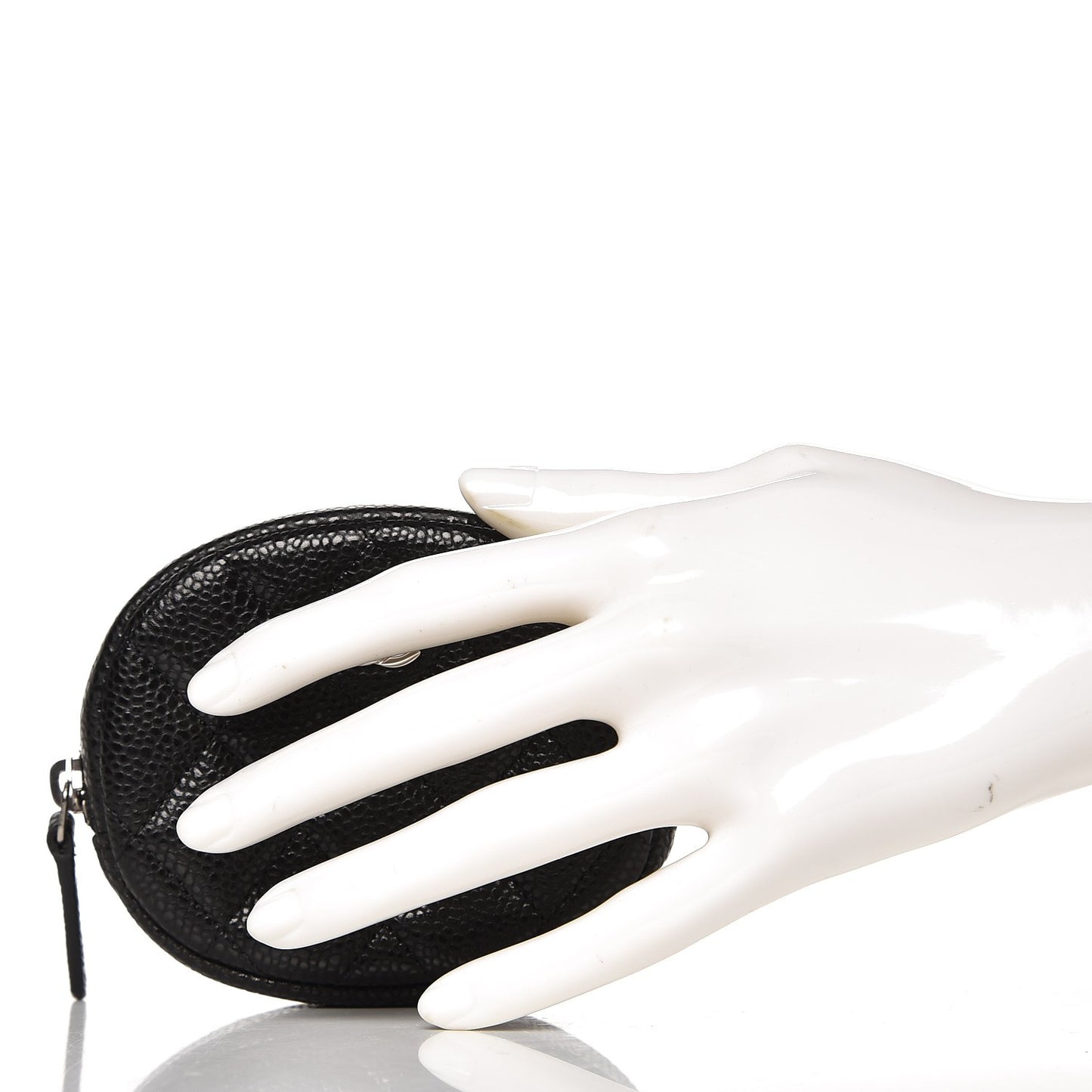 Caviar Quilted Zip Around Classic Coin Purse Black