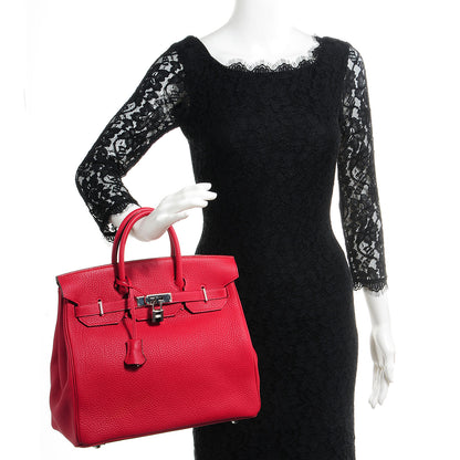 Hermes Togo HAC Birkin 32 Rouge 2 of 25