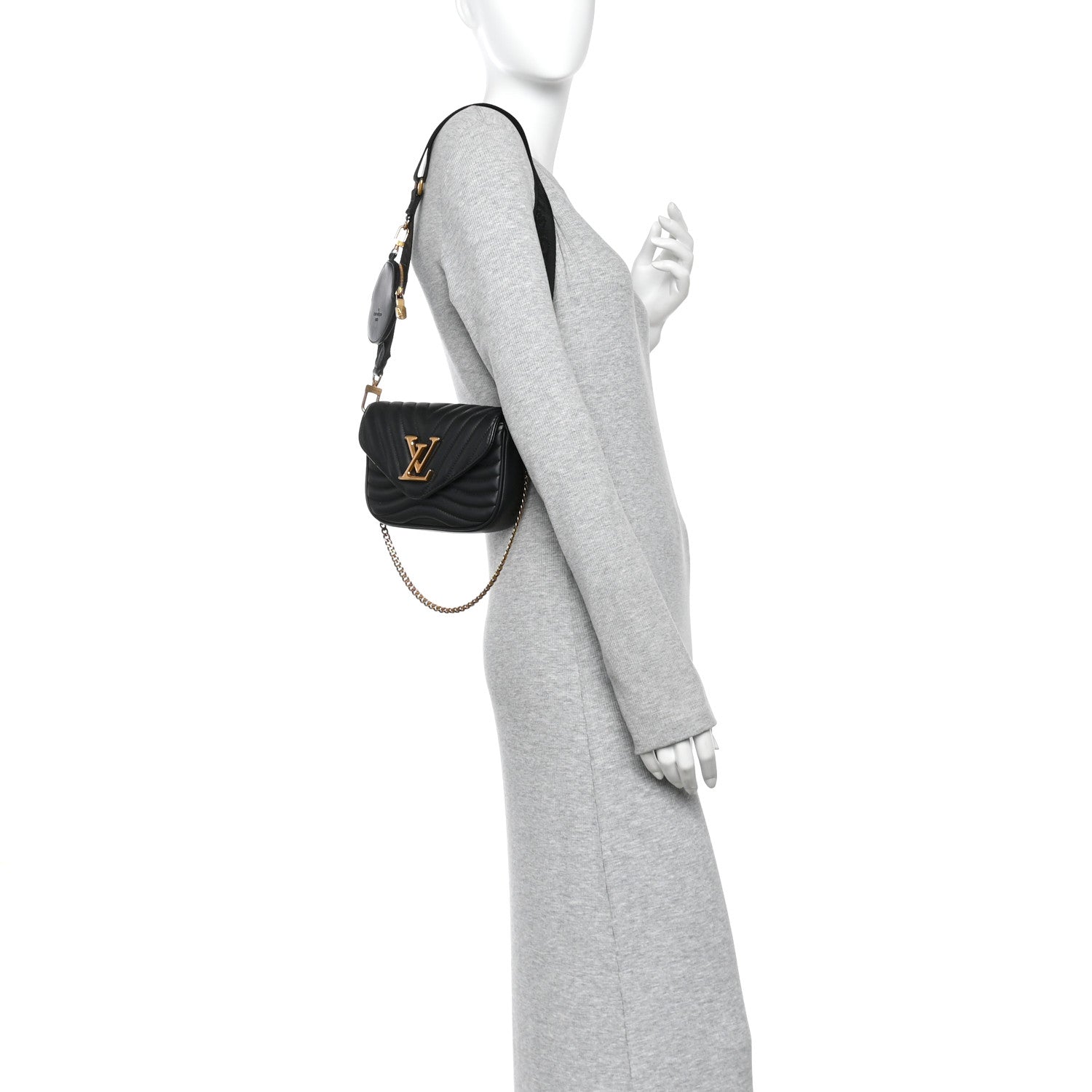 Louis Vuitton Calfskin New Wave Multi Pochette Black 2 of 9