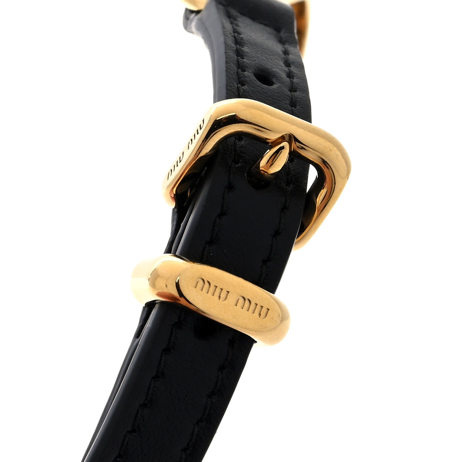 Miu Miu Nappa Rope Chain Logo Bag Charm Black Baltico 3 of 4