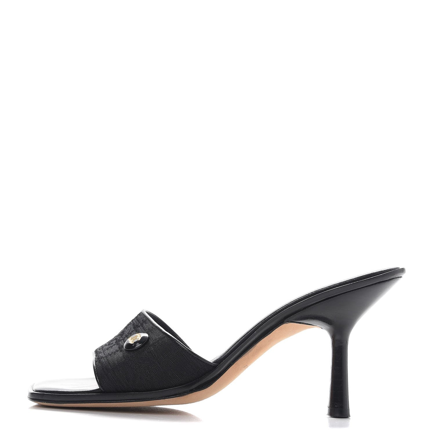 Chanel Nylon Travel Ligne CC Mules 37 Black 1 of 11