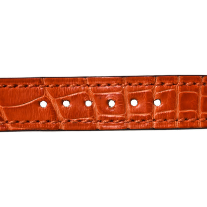 Hermes Shiny Alligator Single Tour Watch Strap Orange 3 of 6