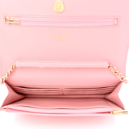 Chanel Caviar Quilted Wallet on Chain WOC Light Pink 4 of 11