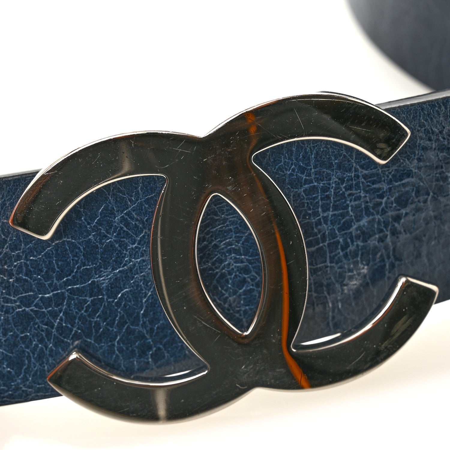 Chanel Calfskin CC Reversible Belt 85 34 Navy 6 of 6