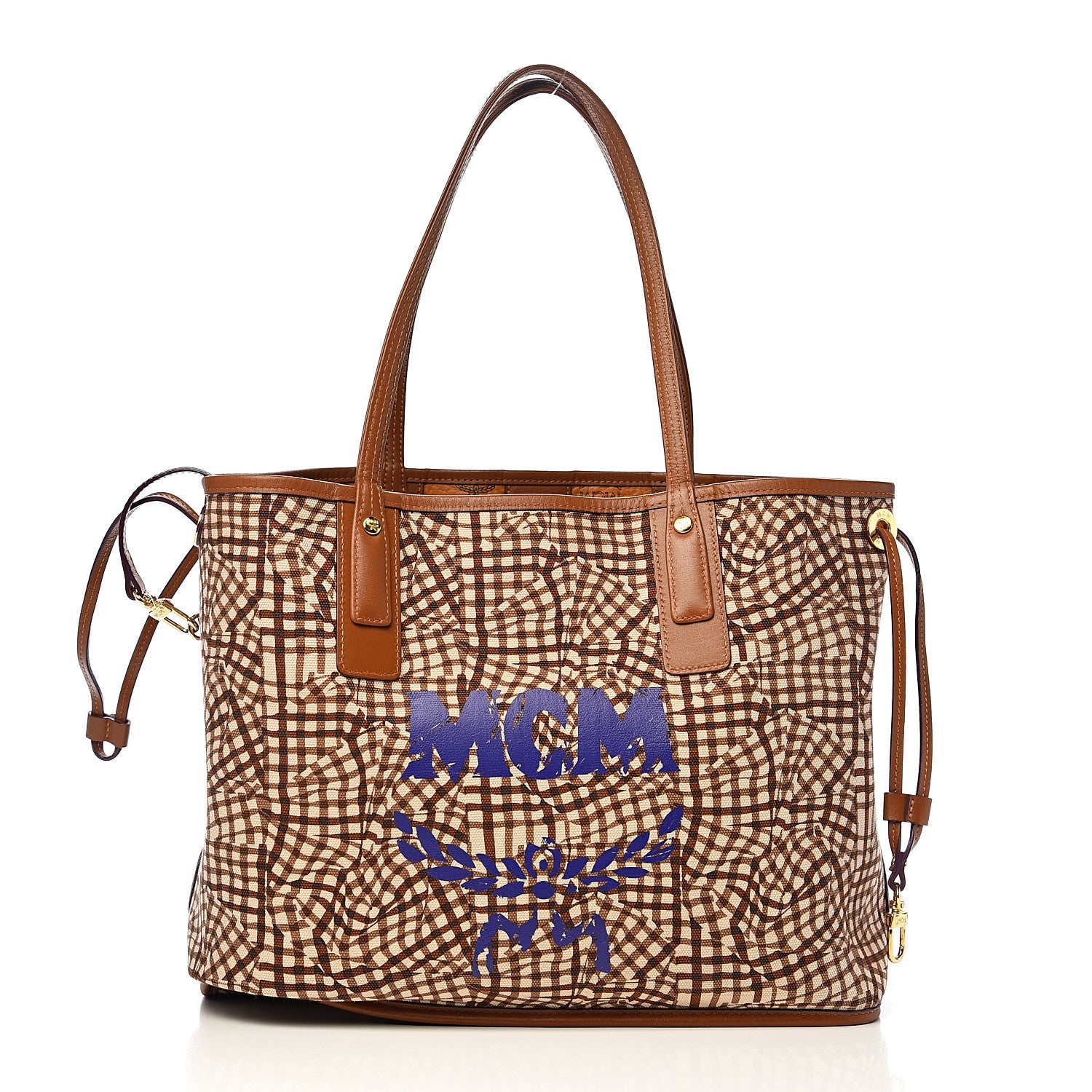 MCM Visetos Medium Liz Reversible Shopper Tote Cognac 2 of 14