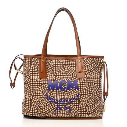 MCM Visetos Medium Liz Reversible Shopper Tote Cognac 2 of 14