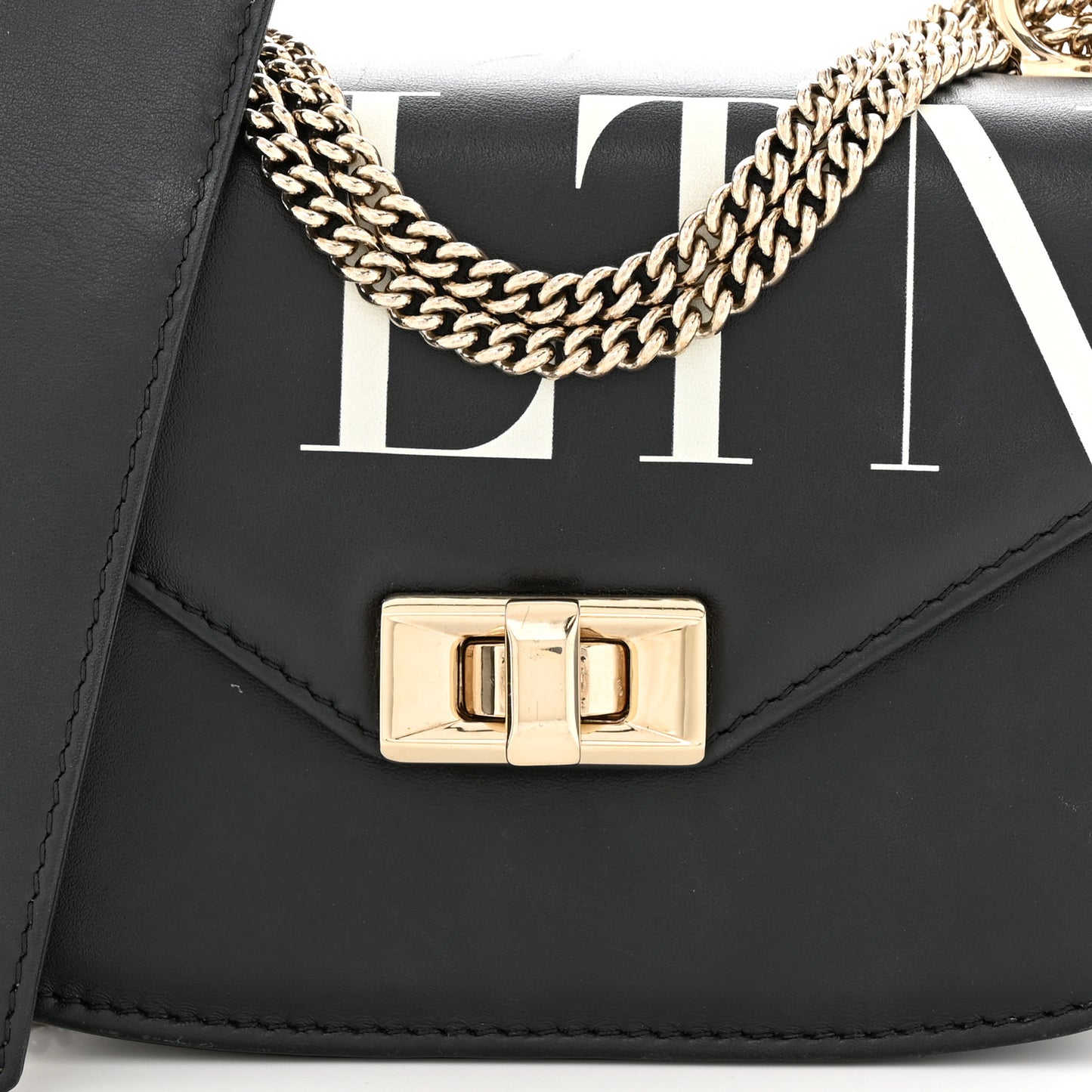 Calfskin VLTN Small Shoulder Bag Black