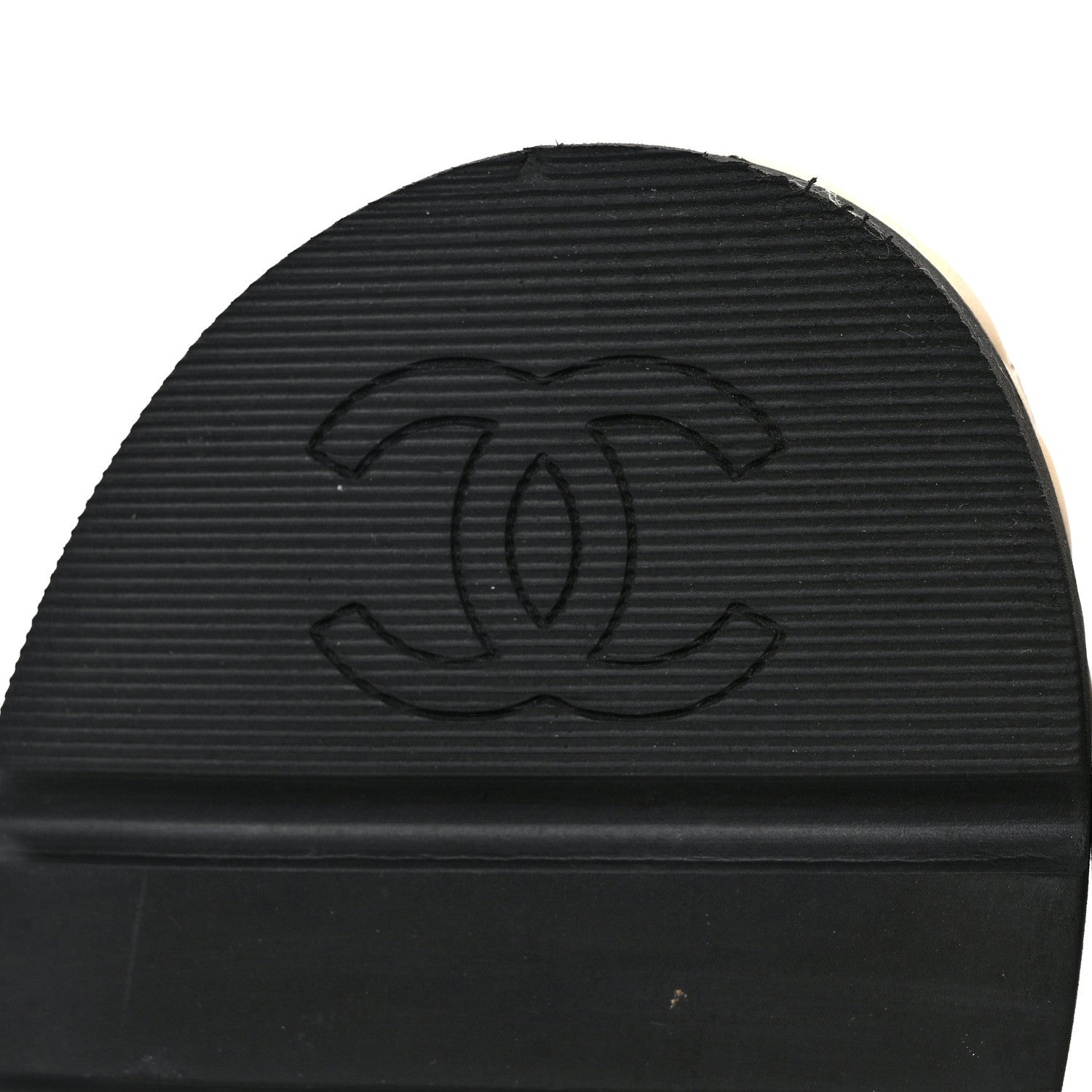 Chanel Lambskin Quilted Platform Sandals 41 Beige Black 7 of 11