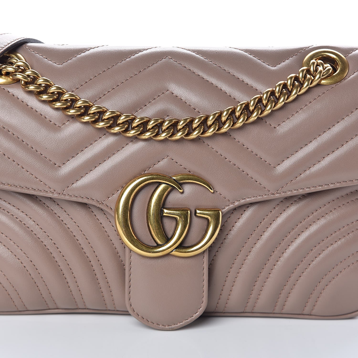 Gucci Calfskin Matelasse Small GG Marmont Shoulder Bag Porcelain Rose 9 of 11