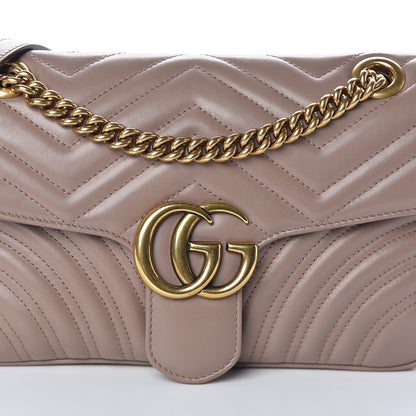 Gucci Calfskin Matelasse Small GG Marmont Shoulder Bag Porcelain Rose 9 of 11