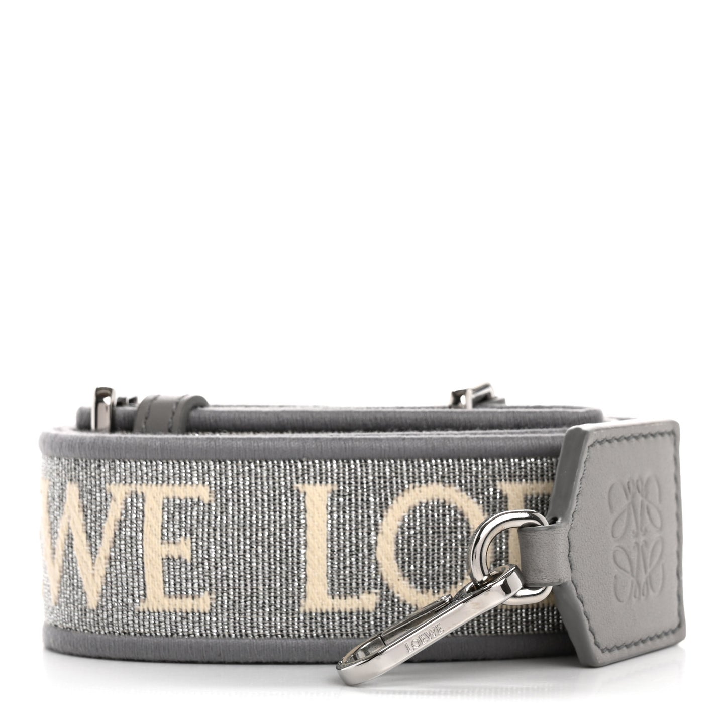 Calfskin Jacquard Anagram Strap Silver