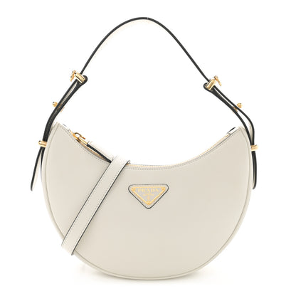 Prada Soft Calfskin Arque Shoulder Bag White 1 of 10