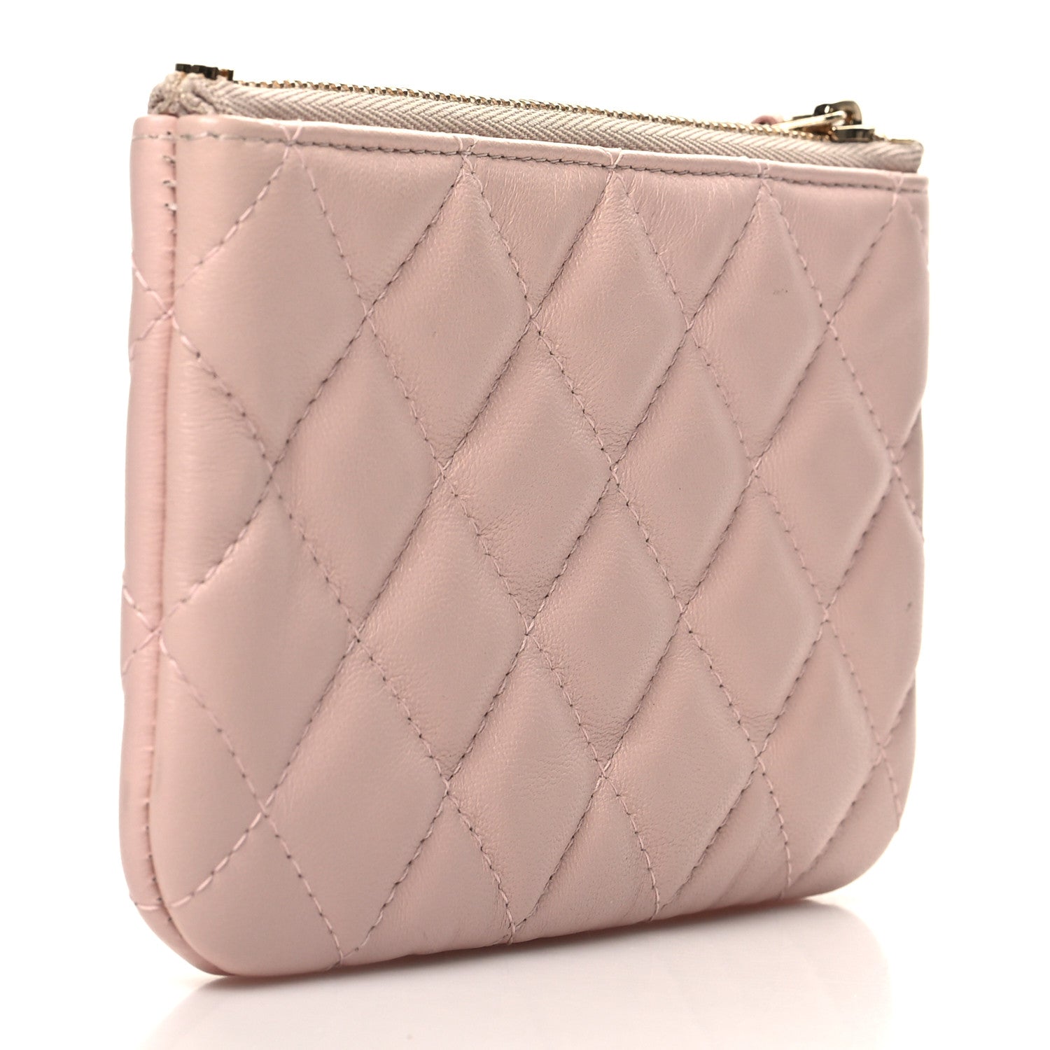 Chanel Lambskin Quilted Small Cosmetic Pouch Pink 3 of 8