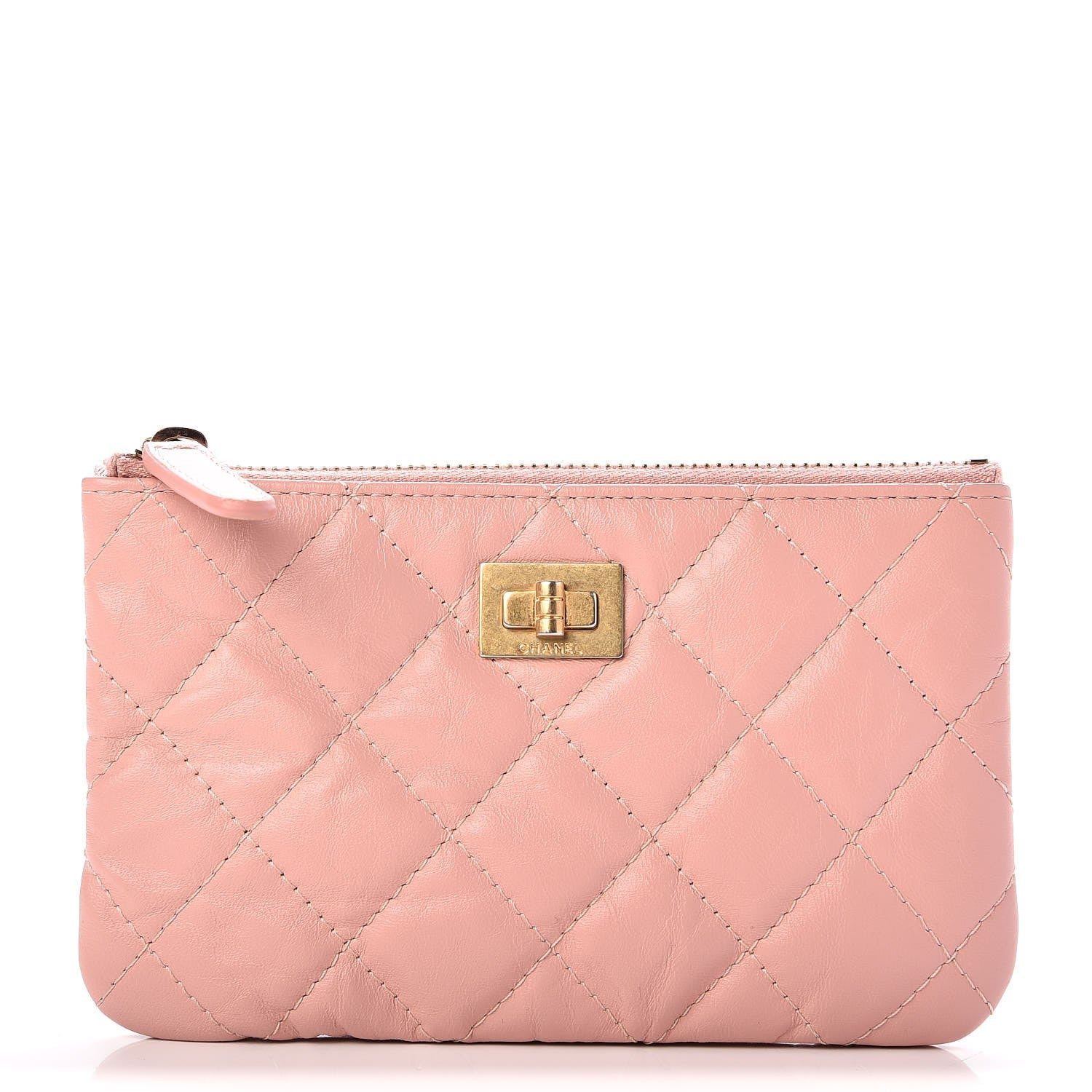 Chanel Aged Calfskin Quilted Small Reissue Cosmetic Case Pink 1 of 8