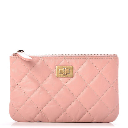 Chanel Aged Calfskin Quilted Small Reissue Cosmetic Case Pink 1 of 8