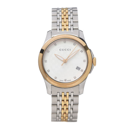 Gucci Stainless Steel Diamond 27mm 126.5 G-Timeless Quartz Watch White 1 of 8