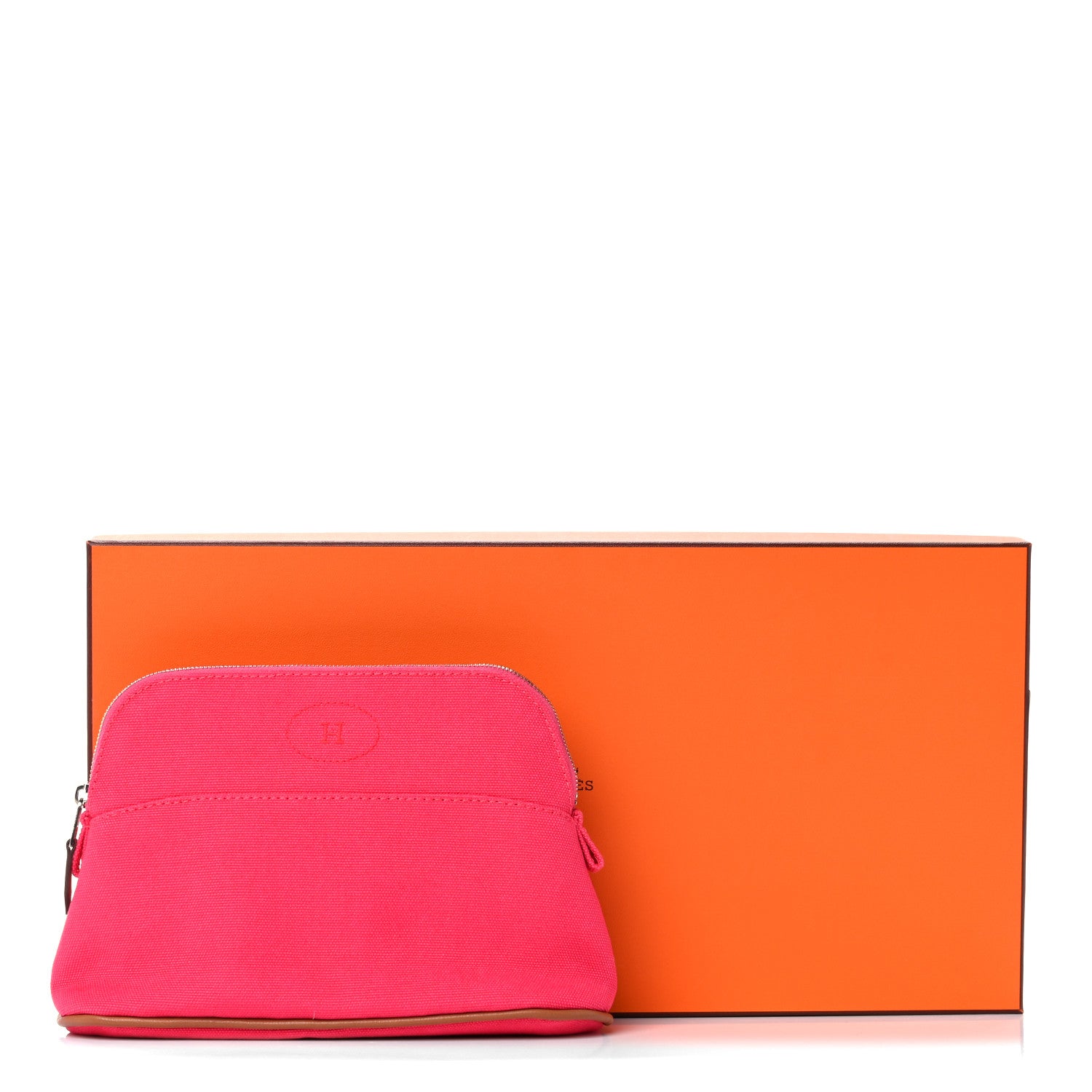 Hermes Cotton Canvas Mini Bolide Travel Cosmetic Pouch Hibiscus 11 of 11