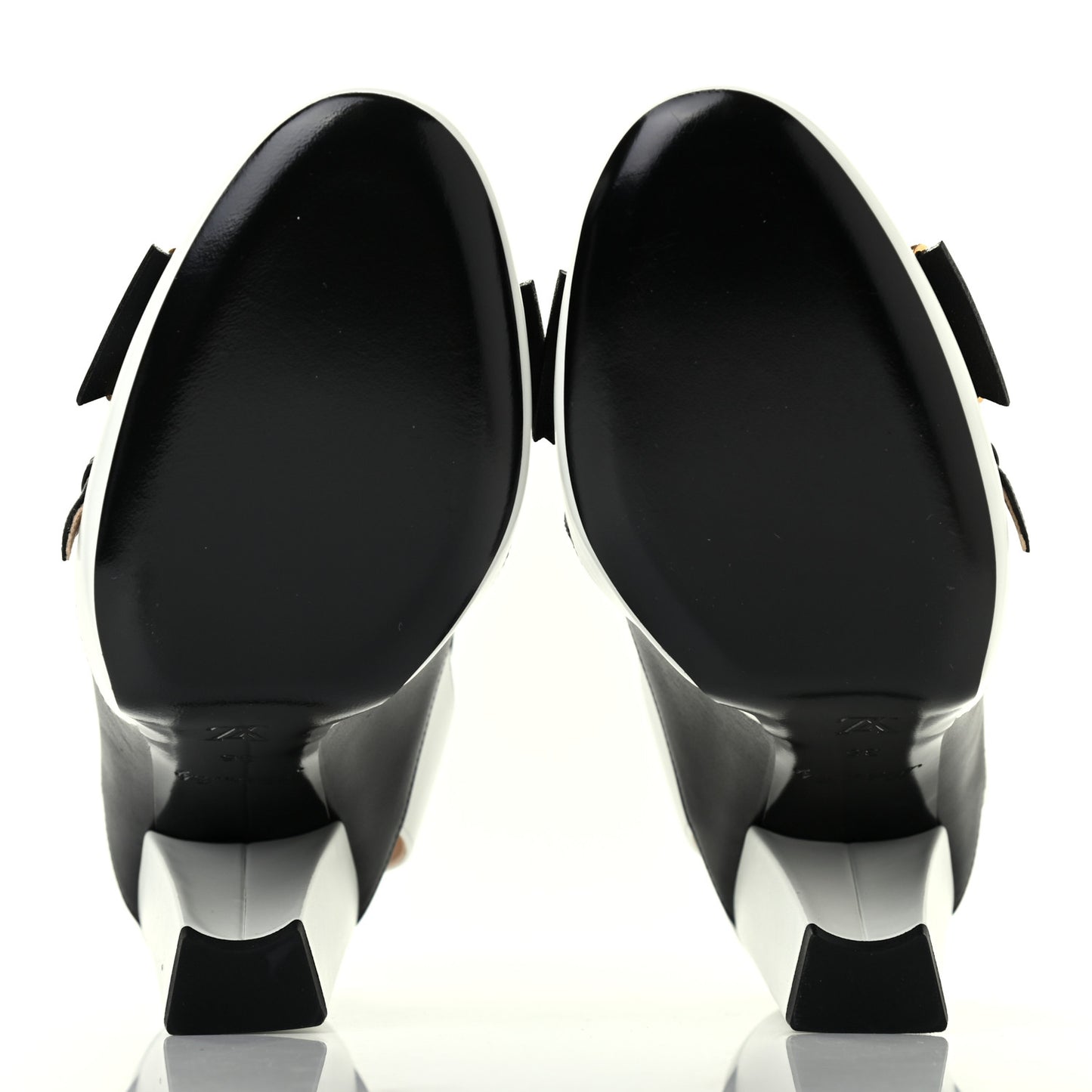Calfskin Monogram Headline Slingback Pumps 36 Black White