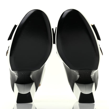 Louis Vuitton Calfskin Monogram Headline Slingback Pumps 36 Black White 5 of 8
