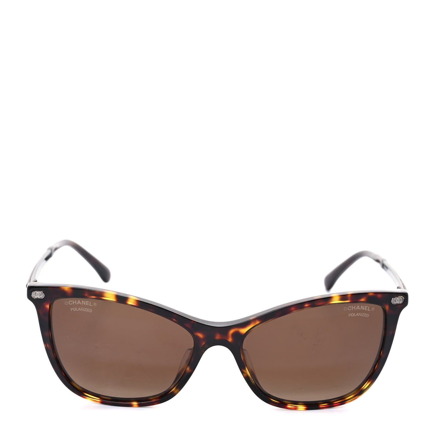 Chanel Acetate Polarized CC Cat Eye Sunglasses 5437-Q-A Tortoise 1 of 7