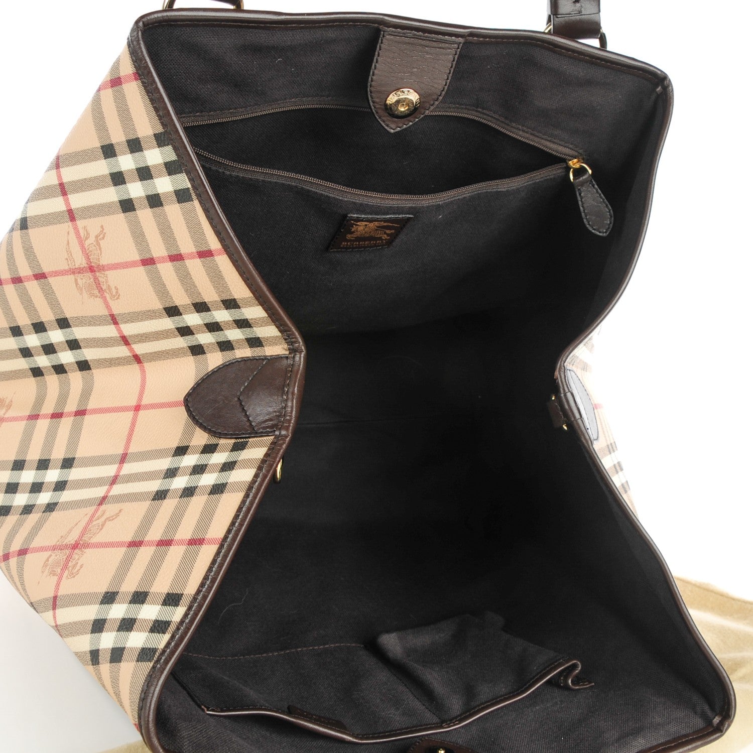 Burberry Haymarket Check Large Tote Chocolate 5 of 8