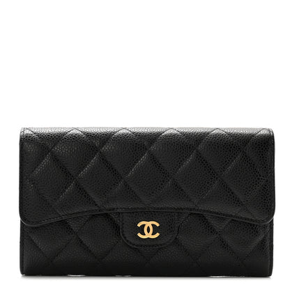 Chanel Caviar Quilted Large Flap Wallet Black 1 of 10