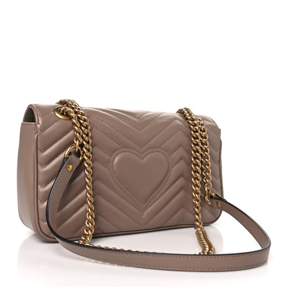 Gucci Calfskin Matelasse Small GG Marmont Shoulder Bag Porcelain Rose 2 of 8