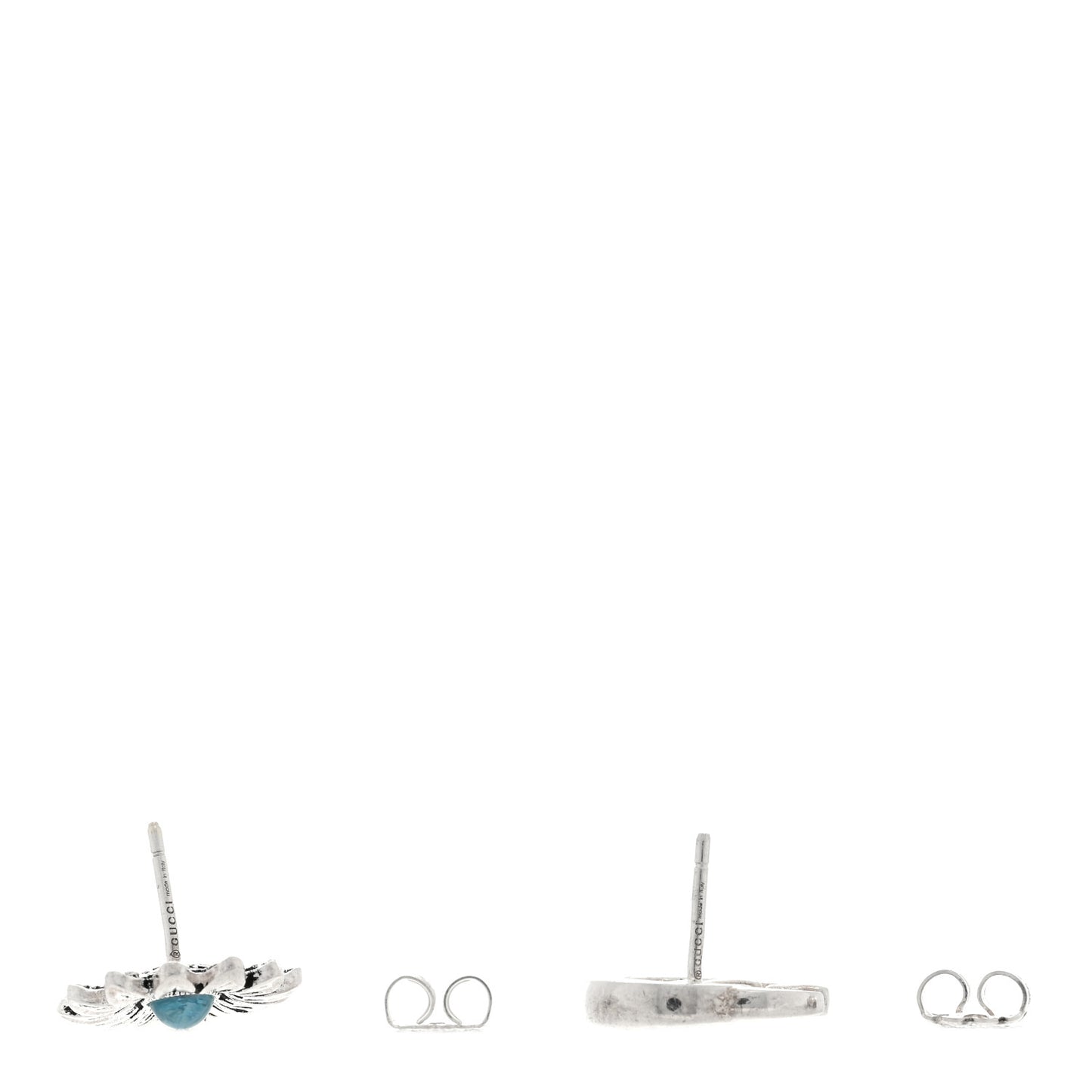 Sterling Silver Blue Topaz Flower Marmont Double G Earrings