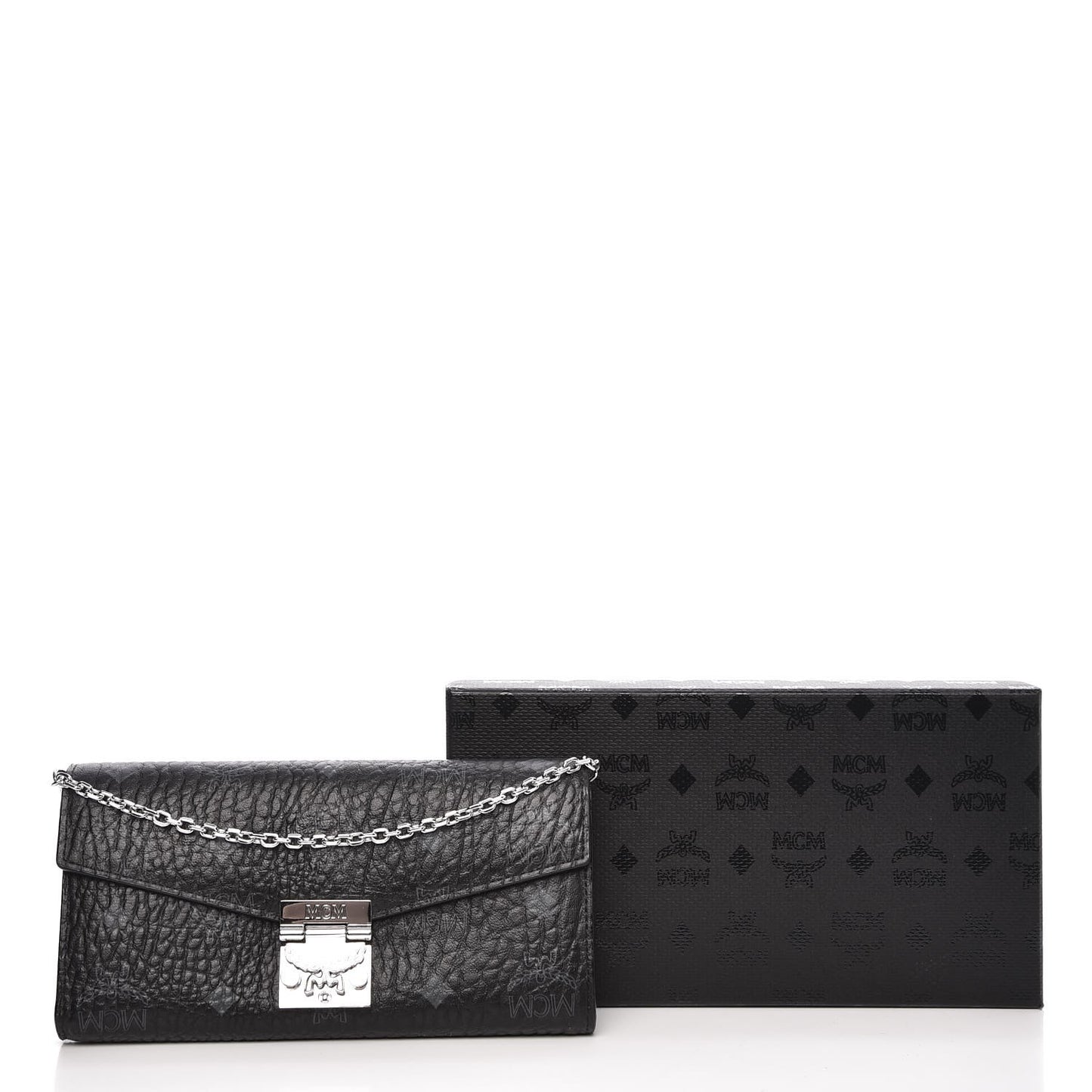 Visetos Large Patricia Wallet On Chain Black