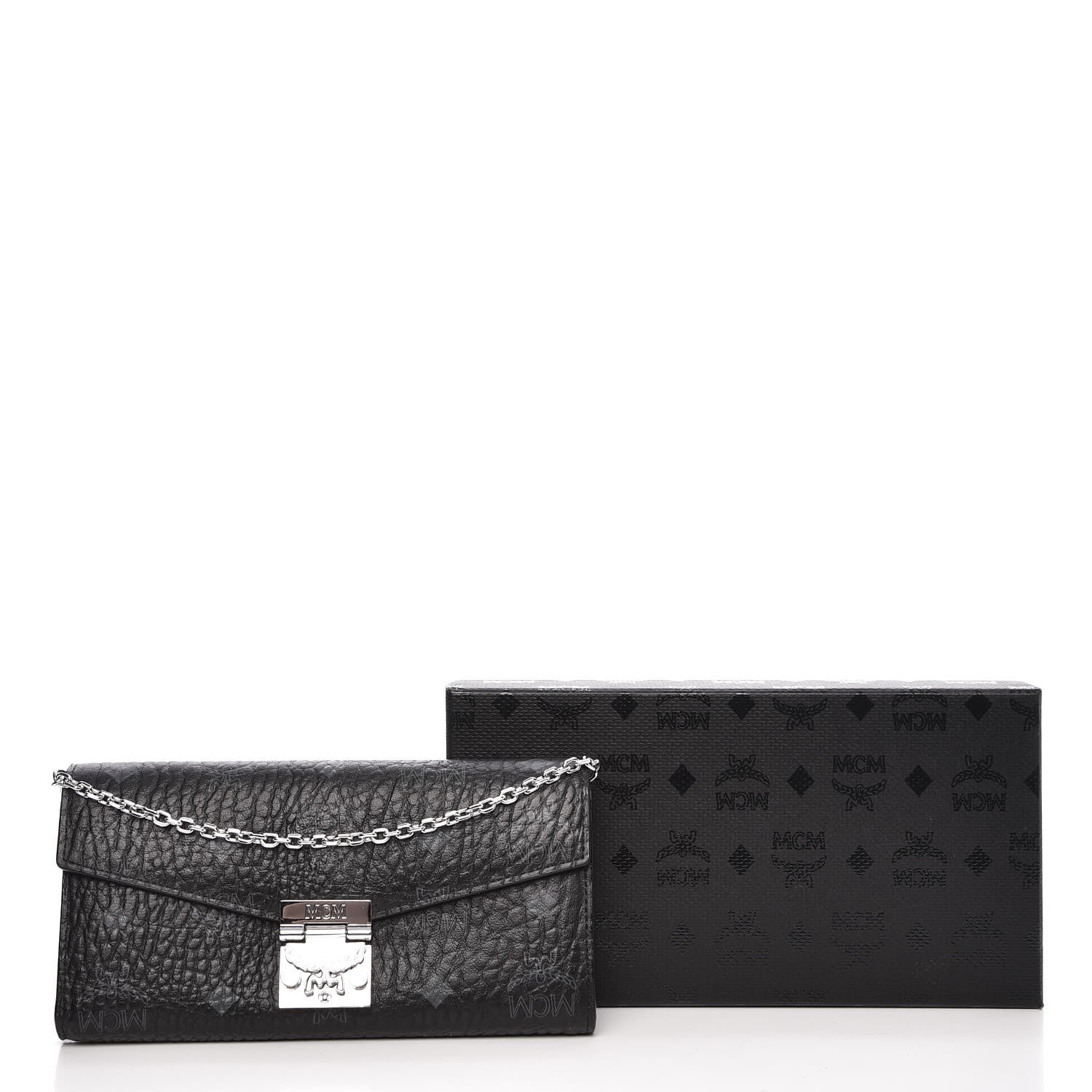 MCM Visetos Large Patricia Wallet On Chain Black 14 of 14
