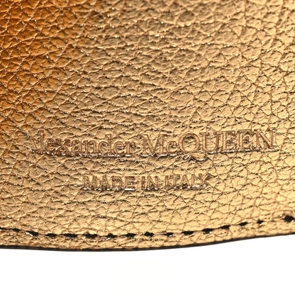 Alexander McQueen Metallic Calfskin Skull Short Flap Wallet Silver 7 of 9