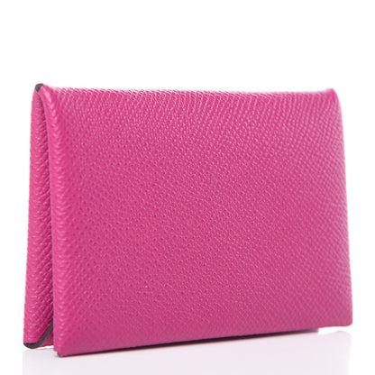 Hermes Epsom Calvi Card Case Rose Pourpre 3 of 8