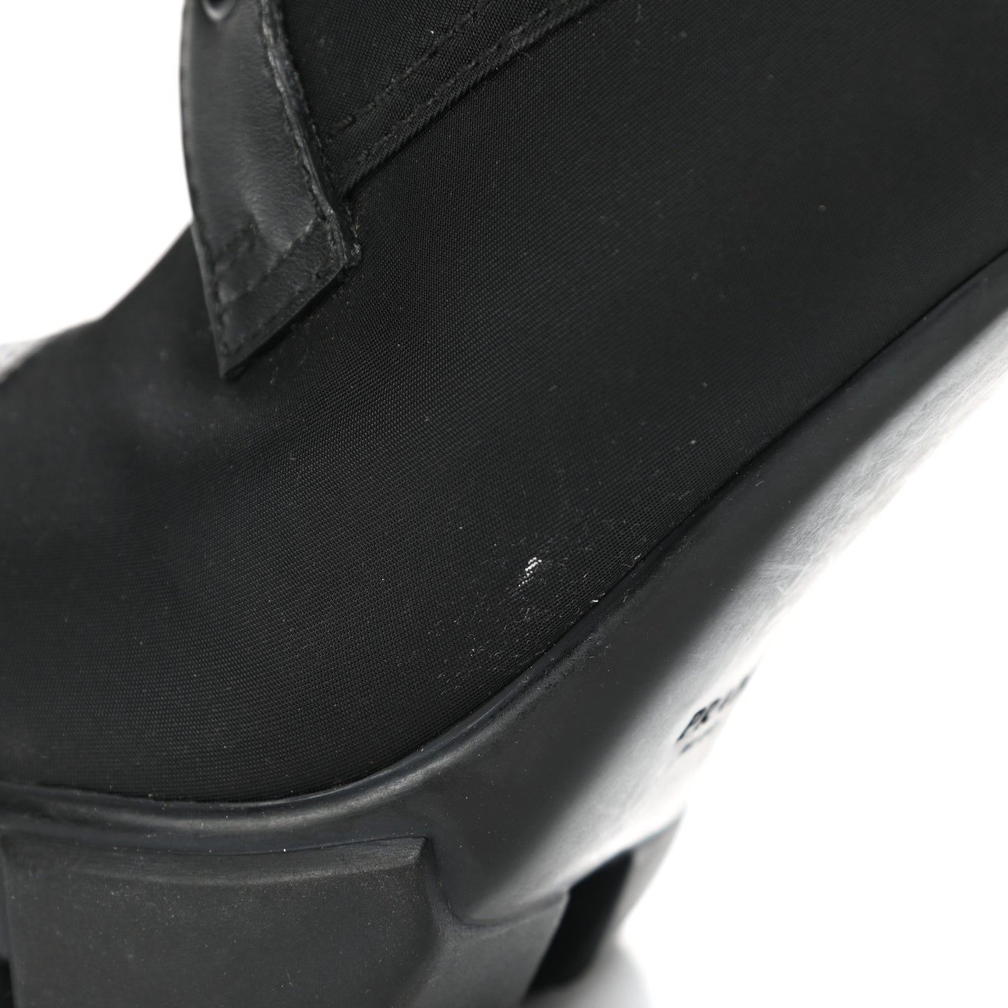 Vitello Montana Re-Nylon Metal Triangle Logo 110mm Ankle Boots 41 Black