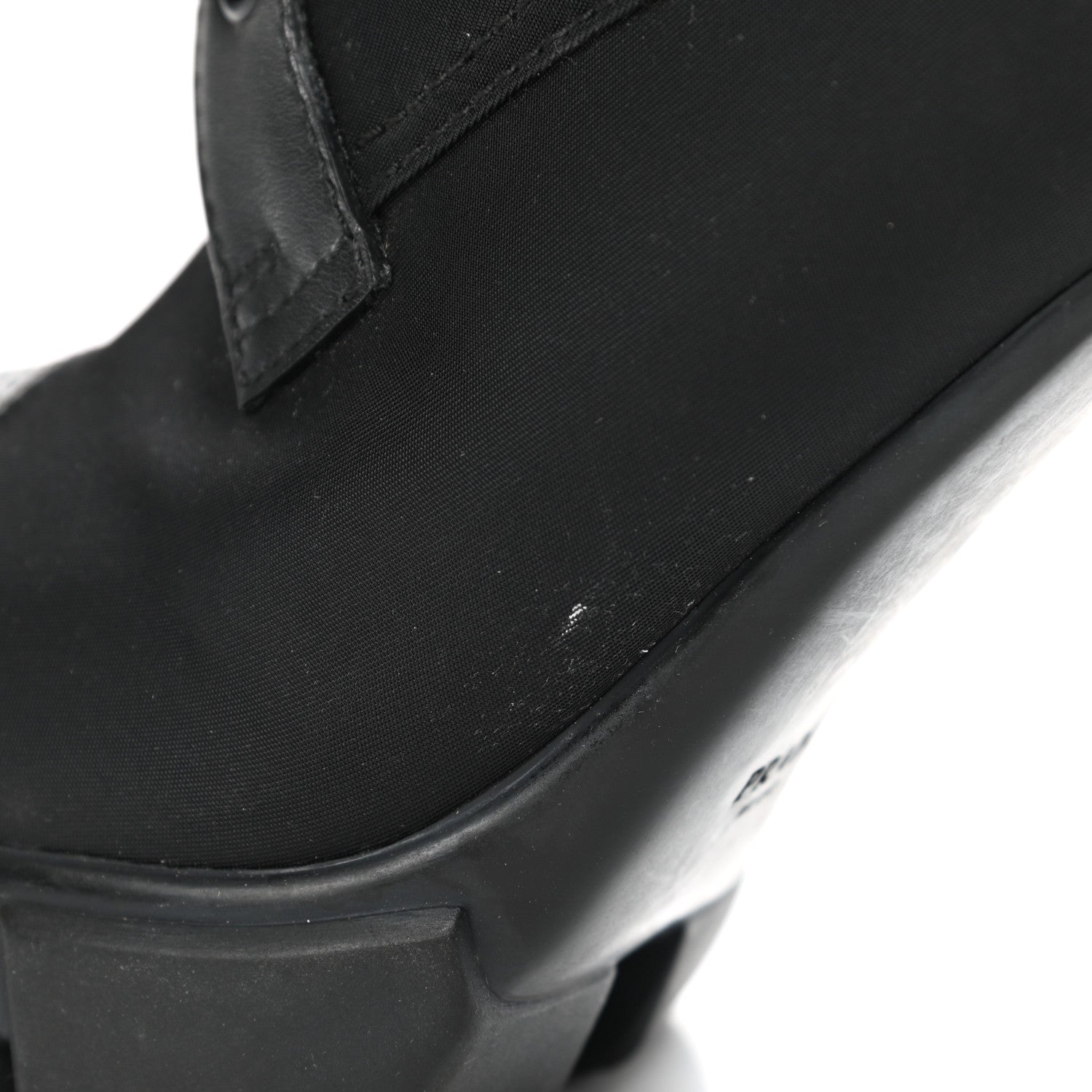 Prada Vitello Montana Re-Nylon Metal Triangle Logo 110mm Ankle Boots 41 Black 9 of 10