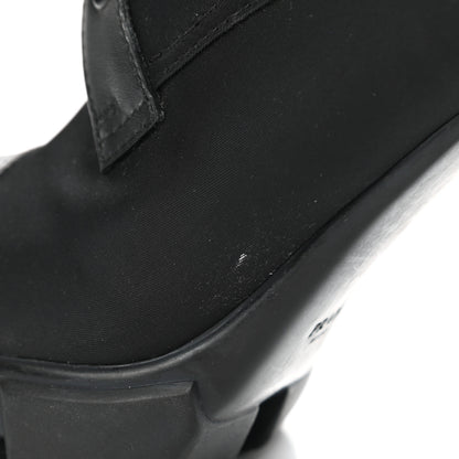 Prada Vitello Montana Re-Nylon Metal Triangle Logo 110mm Ankle Boots 41 Black 9 of 10