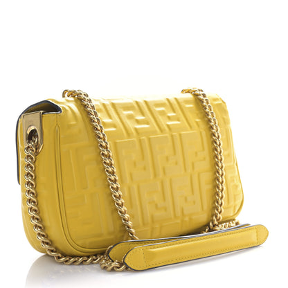 Fendi Nappa Small FF Embossed Midi Chain Baguette Mimosa 3 of 8